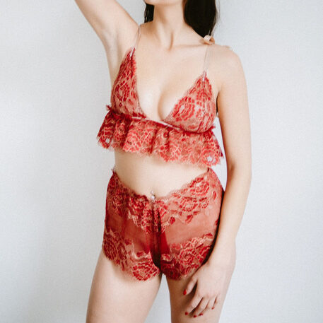 Shop Sewn's Creme de la Rose lingerie set